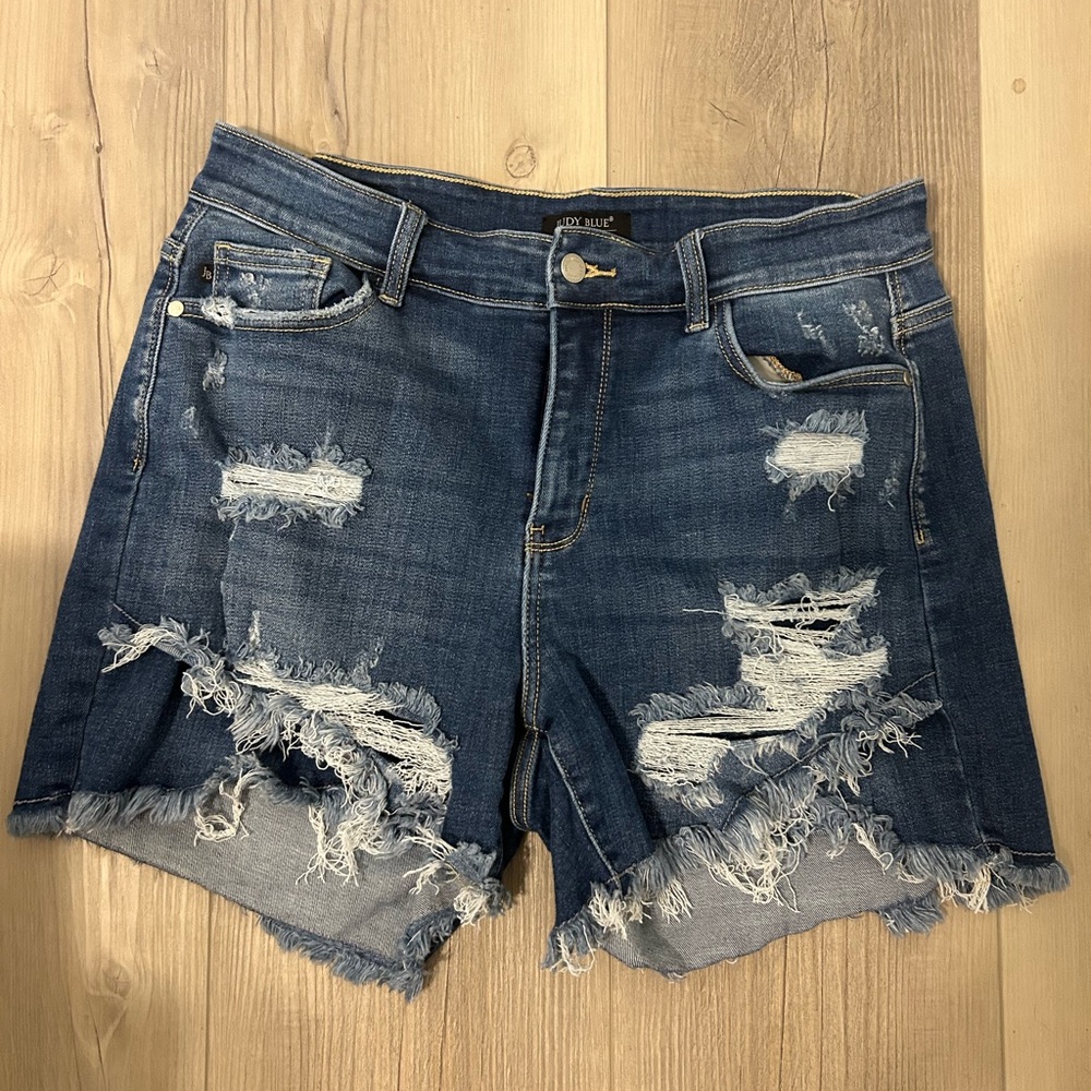 Judy Blue  Distressed Denim Shorts 1X
